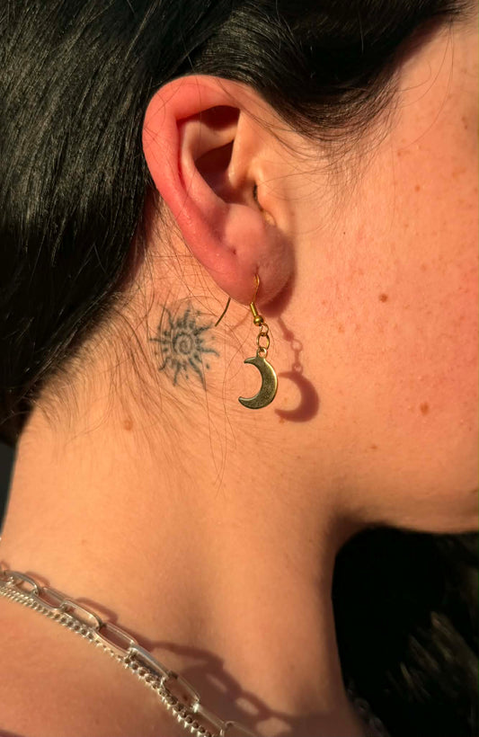 Gold Moon Earrings